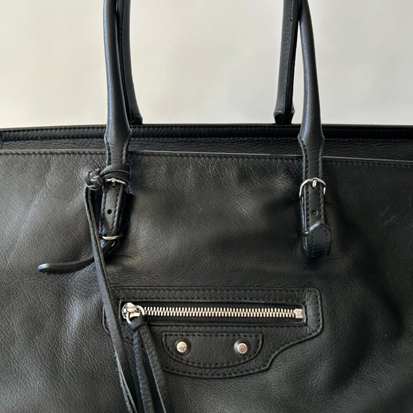 BALENCIAGA LARGE BLACK LEATHER PAPIER A4 TOTE BAG - Picture 4 of 14